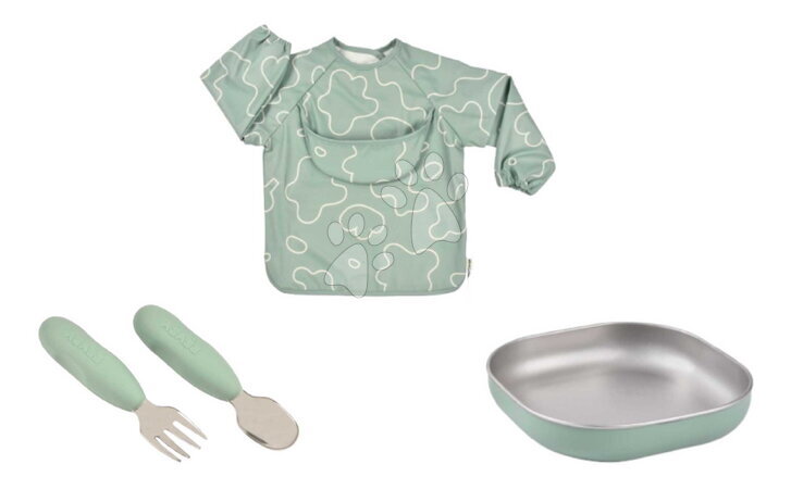 Babaétkészletek - Jedálenská súprava First Meals Gift Set Sage Green Beaba