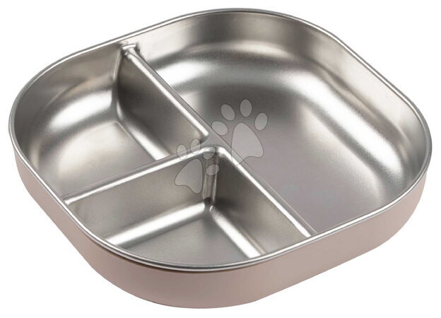 Tányérok és tálkák - Tanier pre bábätká Stainless Steel Divided Plate Cotton Candy Beaba