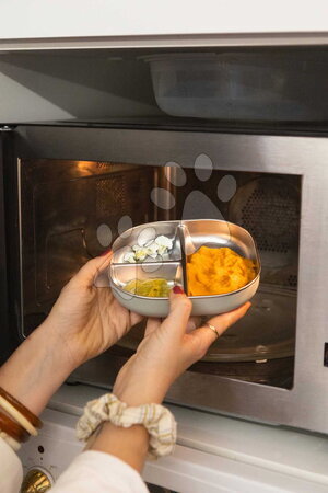 Talířky a misky - Talíř pro miminka Stainless Steel Divided Plate Cotton Candy Beaba - 5
