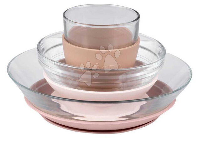 Babaétkészletek - Jedálenská súprava zo skla Duralex Glass Meal Set Cotton Candy Beaba_1