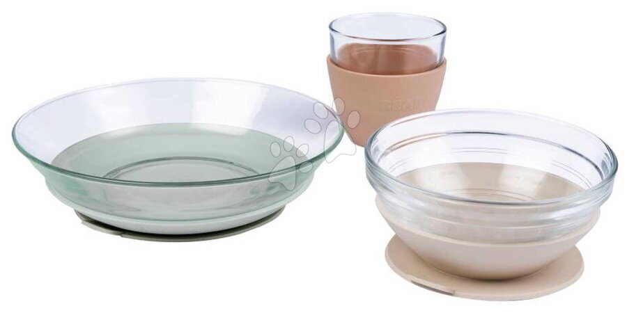 Babaétkészletek - Jedálenská súprava zo skla Duralex Glass Meal Set Natural Beaba