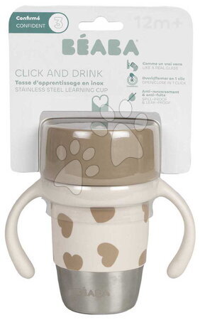 Dětské hrnky - Hrnek pro děti Stainless Steel Learning Cup Click & Drink BIGLove Beaba - 15