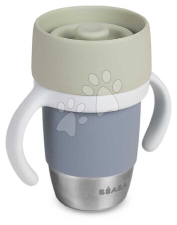 Seturi pentru masă - Căniță pentru copii Stainless Steel Learning Cup Click & Drink Pebble Beaba_1