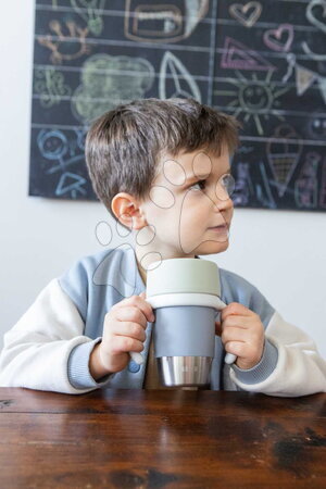 Dětské hrnky - Hrnek pro děti Stainless Steel Learning Cup Click & Drink Pebble Beaba - 11