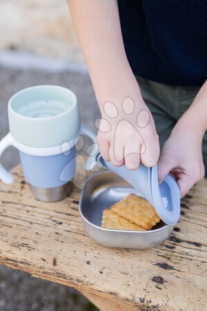 Dětské hrnky - Hrnek pro děti Stainless Steel Learning Cup Click & Drink Pebble Beaba - 14