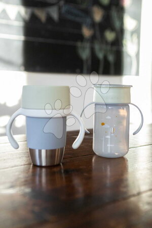 Dětské hrnky - Hrnek pro děti Stainless Steel Learning Cup Click & Drink Pebble Beaba - 16