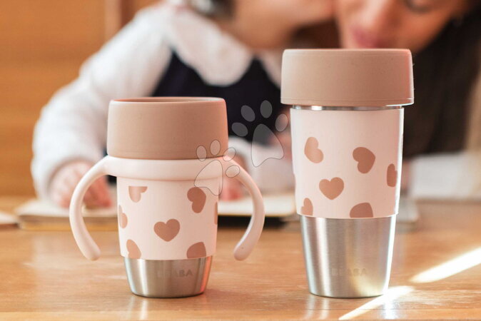 Dětské hrnky - Sada hrnků pro maminku a dítě Mini & Me 2 Stainless Steel Cups Click & Drink BIGLove Beaba - 9