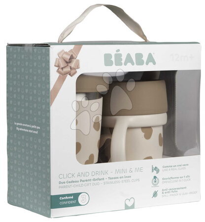 Dětské hrnky - Sada hrnků pro maminku a dítě Mini & Me 2 Stainless Steel Cups Click & Drink BIGLove Beaba - 22
