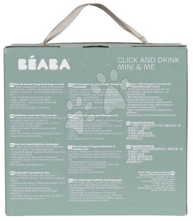 Dětské hrnky - Sada hrnků pro maminku a dítě Mini & Me 2 Stainless Steel Cups Click & Drink BIGLove Beaba - 24