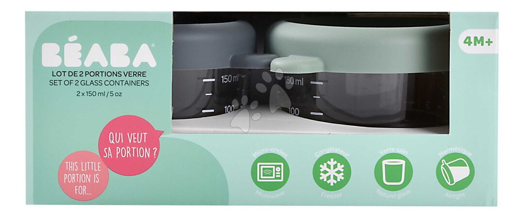 Dózy a formičky na potraviny - Sada dóz na jídlo Mineral Sage Green Beaba - 9