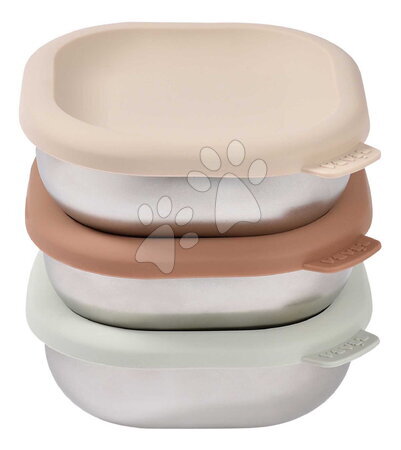 Élelmiszer tárolók és dobozok - Rozsdamentes ételtároló készlet Multi Use Stainless Steel Meal Boxes Natural Set Beaba