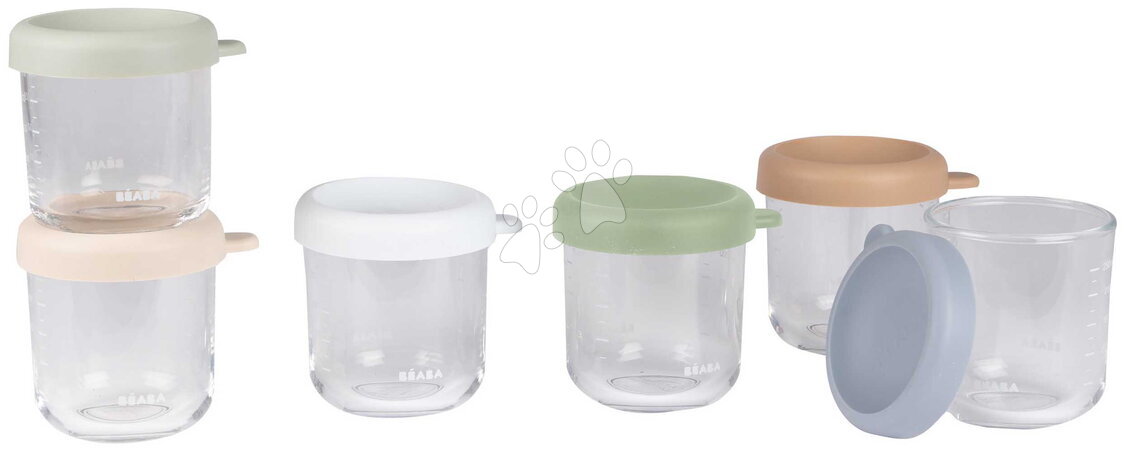 Opbevaringsdåser og forme til mad - Sæt med madbeholdere Conservative Jars Natural Color Mix Beaba_1