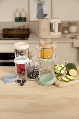 Dózy a formičky na potraviny - Sada dóz na jídlo Conservative Jars Natural Color Mix Beaba - 5