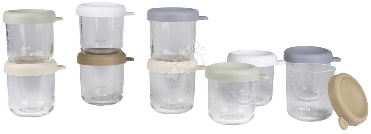 Opbevaringsdåser og forme til mad - Sæt med madbeholdere Conservative Jars Natural Color Mix Beaba_1