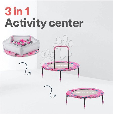 Hračky a hry na záhradu - Trampolína Activity Center 3-in-1 Pink smarTrike_1