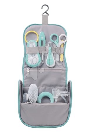 Otroška higiena - Toaletne potrebščine za dojenčka Beaba Trousse de Toilette v torbici za obešanje z 9 dodatki zelena od 0 meseca_1