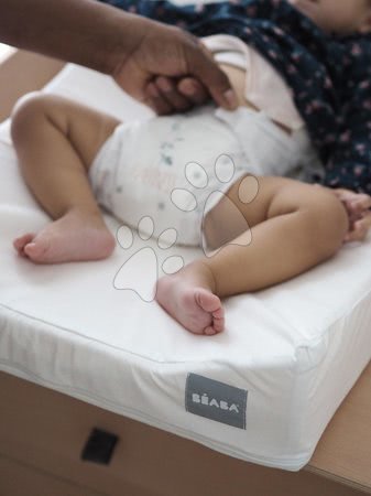 Dojčenské potreby - Prebaľovacia podložka so sklonenými stranami Sofalange Beaba biela vodeodolná s bavlneným poťahom od 0-36 mes_1