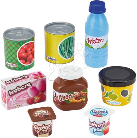 Accesorii și vase de bucătărie de jucărie - Conzerve și alimente ambalate în plasă Cans Ecoiffier
