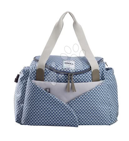 Dojčenské potreby - Prebaľovacia taška ku kočíku Beaba Sydney II kockovaná modrá