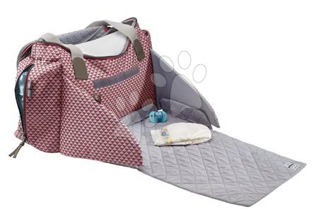 Dojčenské potreby - Prebaľovacia taška ku kočíku Beaba Sydney II kockovaná červená_1
