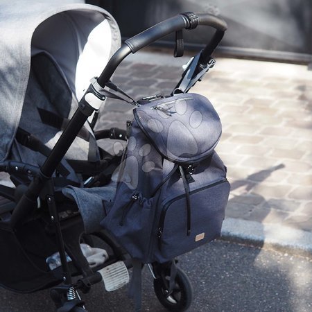 Dojčenské potreby - Prebaľovacia taška ako batoh Vancouver Backpack Dark Grey Beaba s doplnkami 22 l objem 42 cm šedá_1
