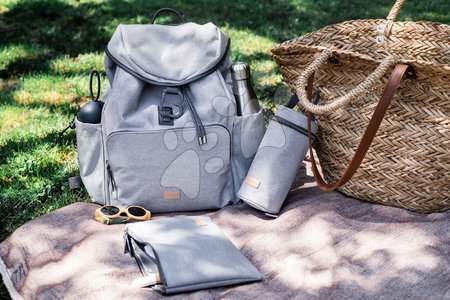 Dojčenské potreby - Prebaľovacia taška ako batoh Vancouver Backpack Heather Grey Beaba s doplnkami 22 l objem 42 cm svetlošedá_1
