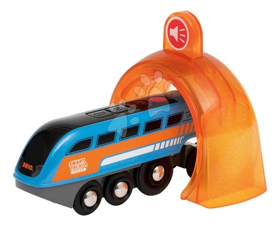 Holzeisenbahnen BRIO - Lokomotíva elektronická s nahrávaním zvukov Smart Tech Sound Record & Play Engine BRIO