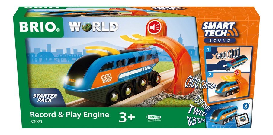 Holzeisenbahnen BRIO - Lokomotíva elektronická s nahrávaním zvukov Smart Tech Sound Record & Play Engine BRIO - 2