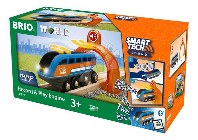 Holzeisenbahnen BRIO - Lokomotíva elektronická s nahrávaním zvukov Smart Tech Sound Record & Play Engine BRIO - 3
