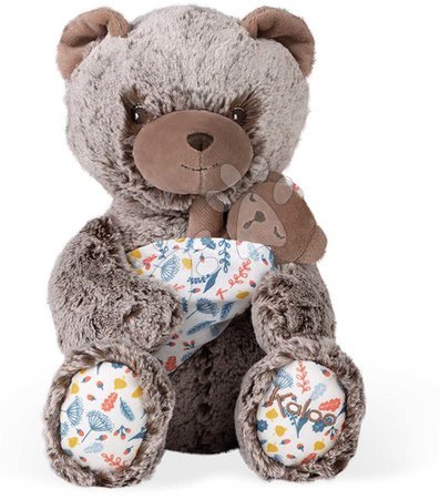 Plyšové hračky - Plyšový otec medveď s mláďatkom Linoo Bear Dad Plush Oscar Kaloo hnedý 35 cm z jemného plyšu v darčekovej krabičke od 0 mes