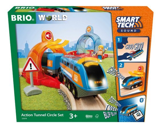 Holzeisenbahnen BRIO - Drevená vláčikodráha s interaktívnym tunelom World Train Set Smart Tech Sound Action Tunnel BRIO - 2