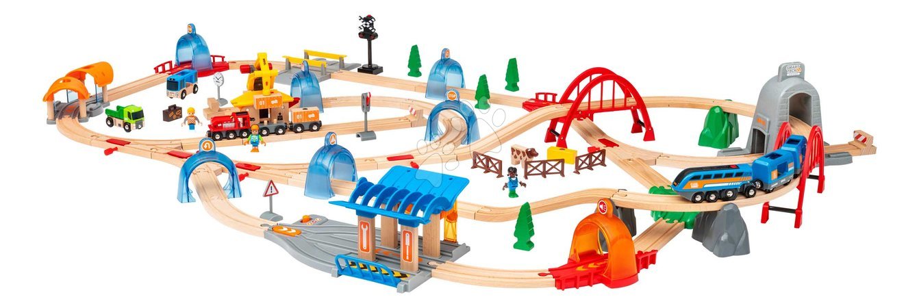 Holzeisenbahnen BRIO - Drevená vláčikodráha a elektronický vláčik World Train Set Action Tunnel Deluxe Set BRIO_1
