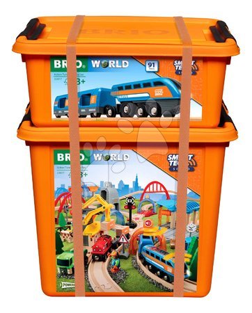 Holzeisenbahnen BRIO - Drevená vláčikodráha a elektronický vláčik World Train Set Action Tunnel Deluxe Set BRIO - 2