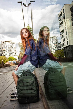 Školské tašky a batohy - Školský batoh Backpack College Khaki Jeune Premier - 6