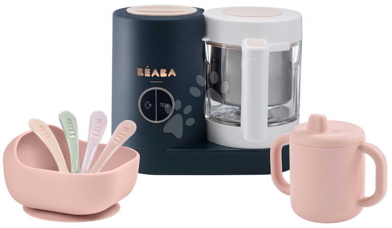 Artículos para bebés - Set de robot de cocina al vapor y batidora Babycook® Neo Night Blue con bol cucharas y taza Beaba