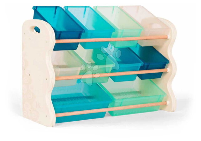 Mobili in legno per bambini - Organizér na hračky s ukladacími boxami B-Toys