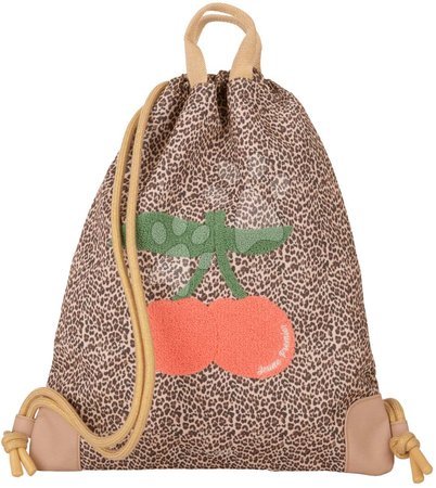 Vrecká na prezúvky - Školský vak na telocvik a prezuvky City Bag Leopard Cherry Jeune Premier