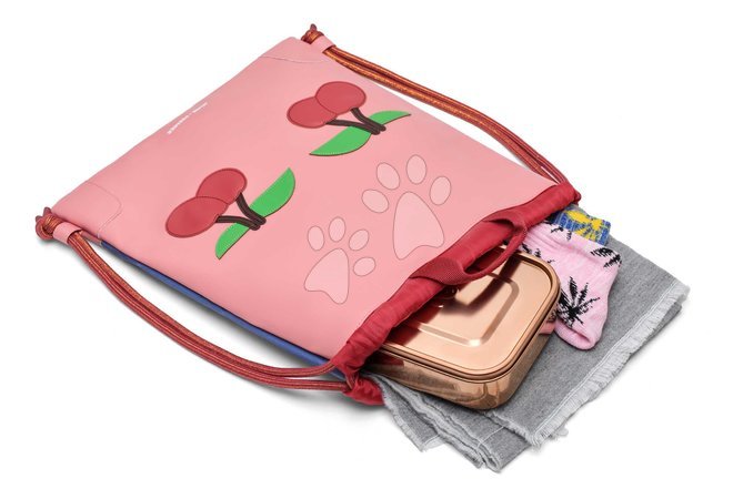 Turnbeutel für Hausschuhe - Schulrucksack für Sportunterricht und Hausschuhe City Bag Cherry Pink Jeune Premier - 2