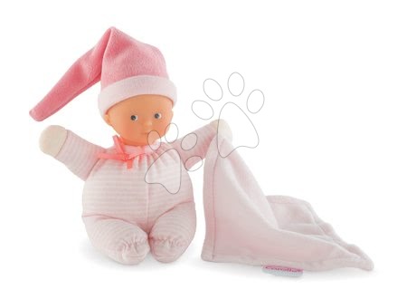 Igrače dojenčki od 0. meseca - Dojenček Minirêve Mon Doudou Corolle Pink Striped 16 cm od 0 mes
