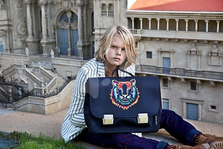 Iskolatáskák - Iskolai aktatáska Classic Midi Tiger Navy Jeune Premier - 11
