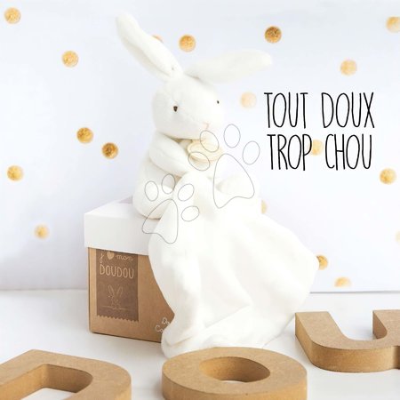 Hračky na maznanie a usínanie - Plyšový zajačik na maznanie Bunny Flower Box Doudou et Compagnie_1