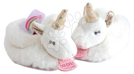 Odjeća za dojenčad - Papučky pre bábätko s hrkálkou Unicorn Lucie la Licorne Doudou et Compagnie