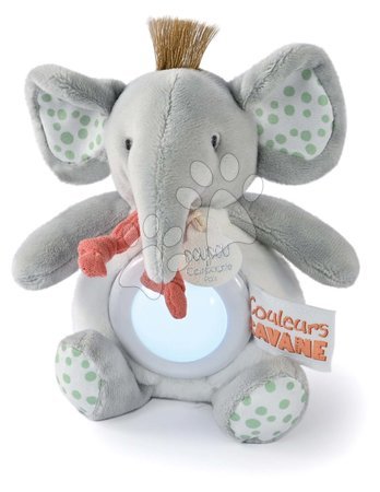 Jucarii de pluș - Elefant de pluș cu lumină de noapte Nightlight Couleurs Savane Doudou et Compagnie