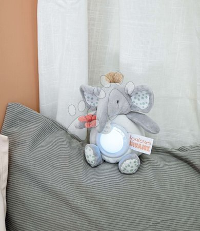 Jucarii de pluș - Elefant de pluș cu lumină de noapte Nightlight Couleurs Savane Doudou et Compagnie_1