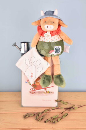Hračky na mazlení DouDou | Strana 2 - Plyšová kravička s hadříkem na mazlení Aneth the Cow In My Garden Pantin s Comforter Doudou et Compagnie_1