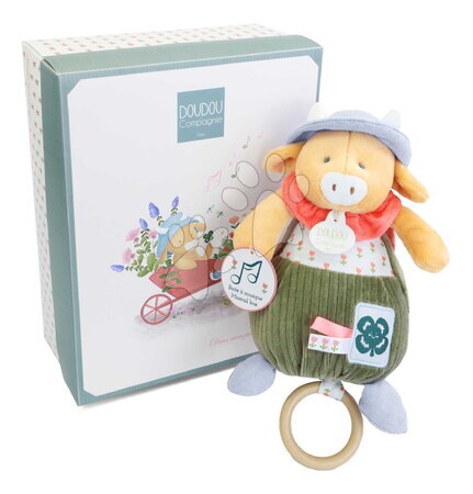 Igračke za krevetić - Plišana kravica s melodijom Aneth the Cow In my Garden Music Box Doudou et Compagnie_1