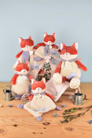 Hračky na mazlení DouDou - Plyšová liška s chrastítkem Romarin the Fox My Garden Rattle Doudou et Compagnie - 6