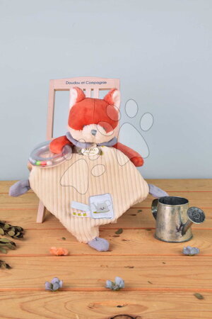 Hračky na mazlení DouDou - Plyšová liška s chrastítkem Romarin the Fox My Garden Rattle Doudou et Compagnie - 2