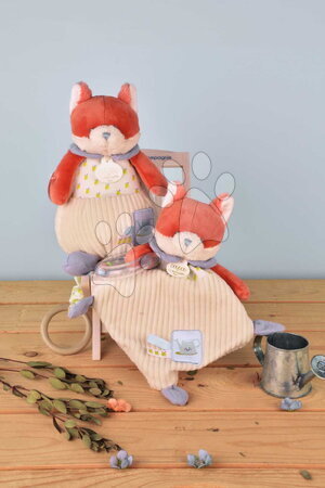 Hračky na mazlení DouDou - Plyšová liška s chrastítkem Romarin the Fox My Garden Rattle Doudou et Compagnie - 5