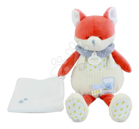 Hračky na mazlení DouDou | Strana 2 - Plyšová liška s hadříkem na mazlení Romarin the Fox My Garden Pantin with Comforter Doudou et Compagnie